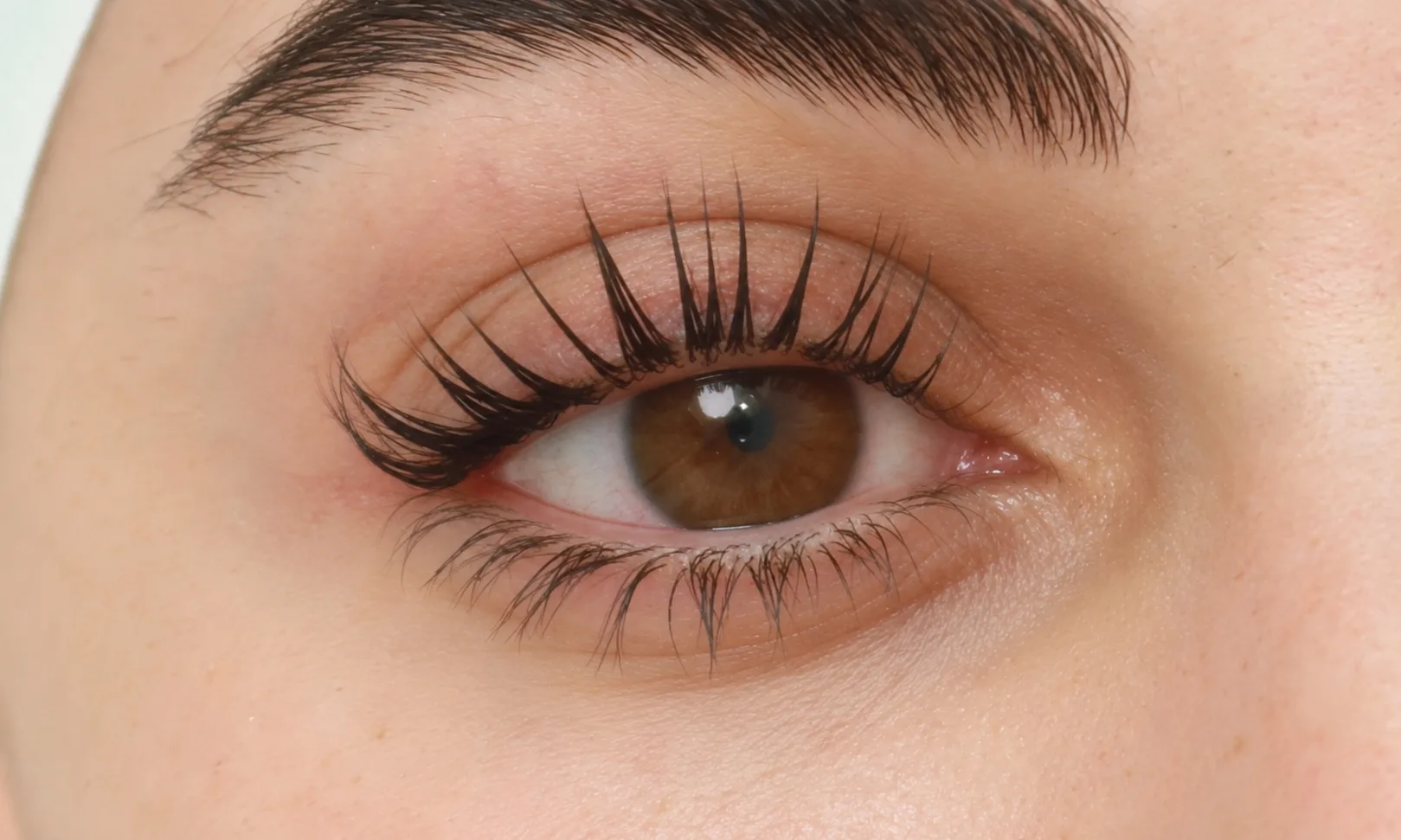 Korean lash lift in Dubai, lifted natural lashes after treatment at AZIZAM beauty salon