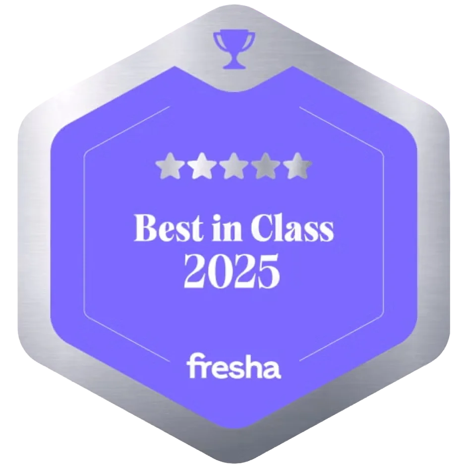 Fresha Best in Class 2025 award badge — Azizam beauty salon in Dubai