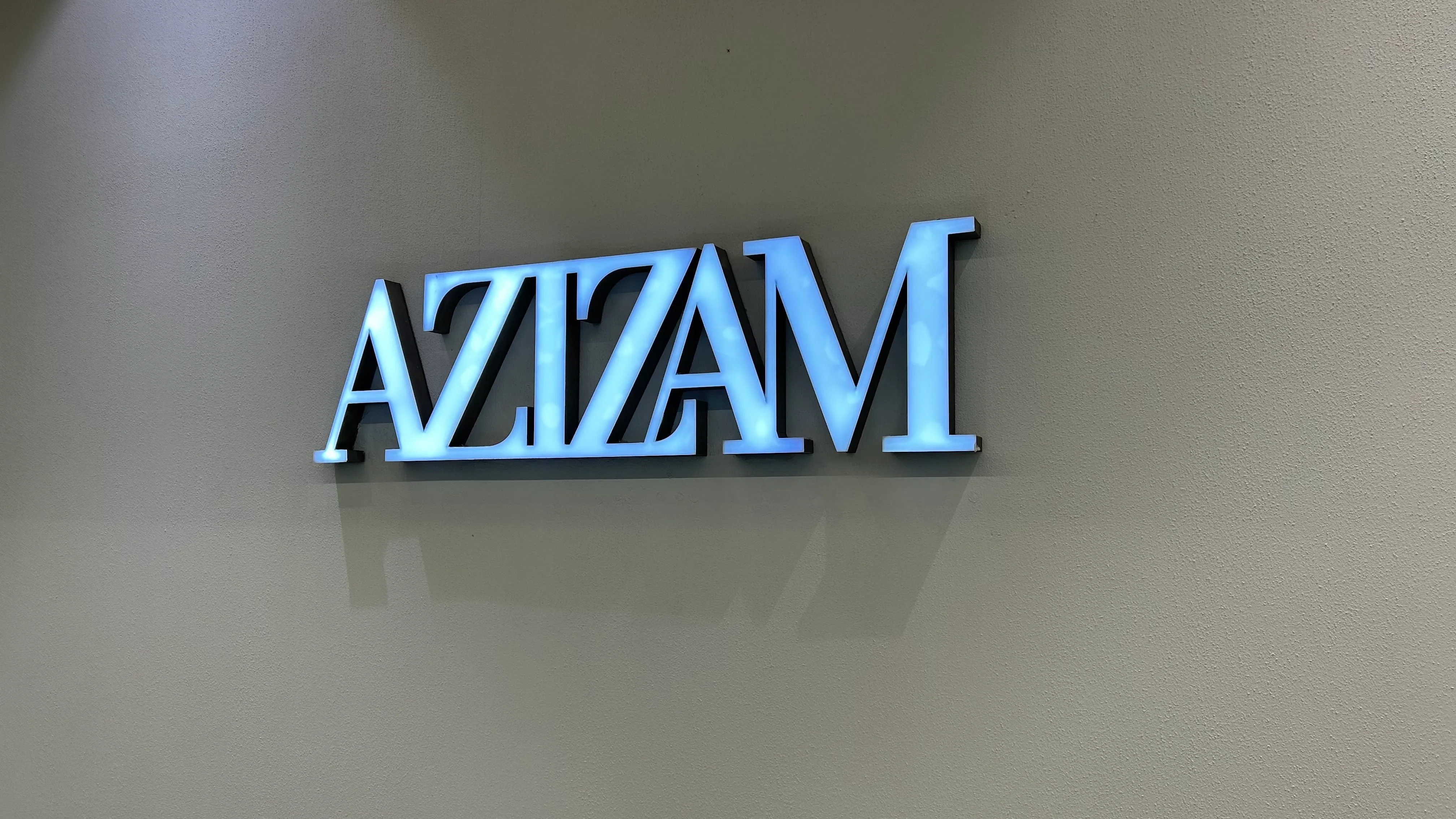 The Azizam salon sign at Meyan Mall, Umm Suqeim