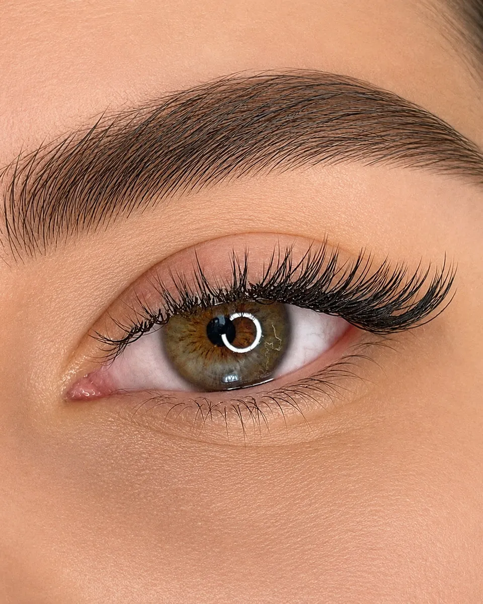Light volume lash extensions in Dubai, fuller, defined lash line at AZIZAM beauty salon